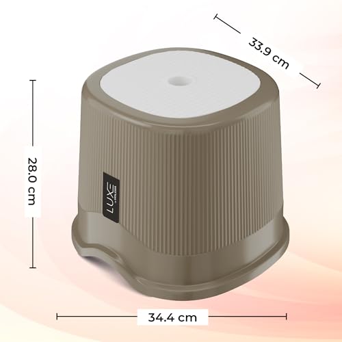 Image of KOLORR Luxe Bathroom Set (Bucket 20L x 2) + (Mug 1.5L x 2) + (Luxe Patla x 1) + (20L Tub x 1)|Sturdy and Durable |Lightweight| Easy to Clean and Attractive Design|Pack of 6| Ratan LT Brown