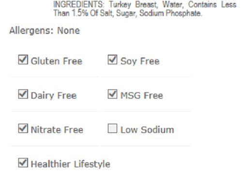 Dietz & Watson Sliced Lower Sodium Turkey Breast, 0.5 lbs