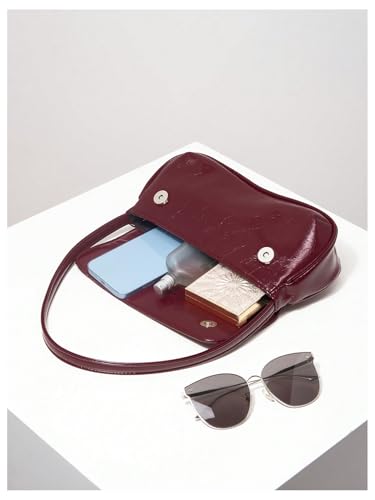 Image of Verdusa Women's Retro Flap Shoulder Bag PU Leather Top Handle Underarm Bag Purse