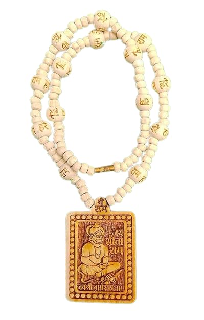 Vrindavanstore.in Bajrang Bali Hanuman Ji Tulsi Wood Mala Locket Wood Chain Set Tulsi Mala Of Hanuman Ji Original & Natural-image-41