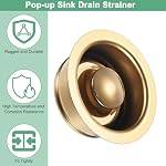 M METERXITY 2-Pack Garbage Disposal Sink Flange 3-1/2in Gold | Kitchen Sink Replacement Accessories, Garbage Disposal Parts, Universal Flange Fit for Standard Sink Drain Hole