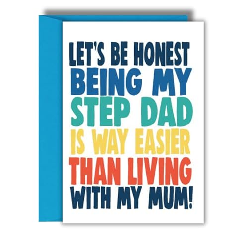 Step Dad Birthday Fathers day Card Living with Mum F141
