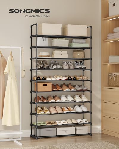Image of SONGMICS Shoe Rack, 10-Tier Shoe Organizer, Metal Storage Shelf