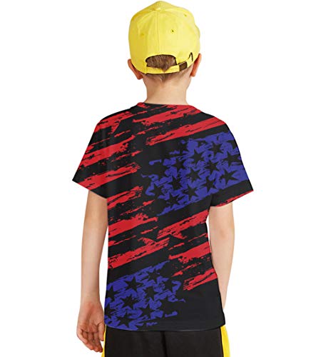 Image of Linnhoy Kids 3D Print Fashion Graphic T-Shirts for Boys Girls 6-16 Years | Unisex Colorful Short Sleeve, Crewneck, Breathable Fabric, Suitable for Daily Sport Festival Wear