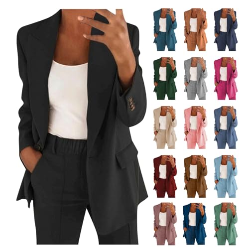 Hosenanzüge für Damen Elegant Blazer Anzug Set Einfarbig Streetwear Zweiteilig Hosenanzug Modern Business Anzughose Revers Slim Fit Sportlich Büro Outfit Anzugjacke Sommer Freizeitanzug Hosenanzüge für Damen Elegant Blazer Anzug Set Einfarbig Streetwear Zweiteilig Hosenanzug Modern Business Anzughose Revers Slim Fit Sportlich Büro Outfit Anzugjacke Sommer Freizeitanzug