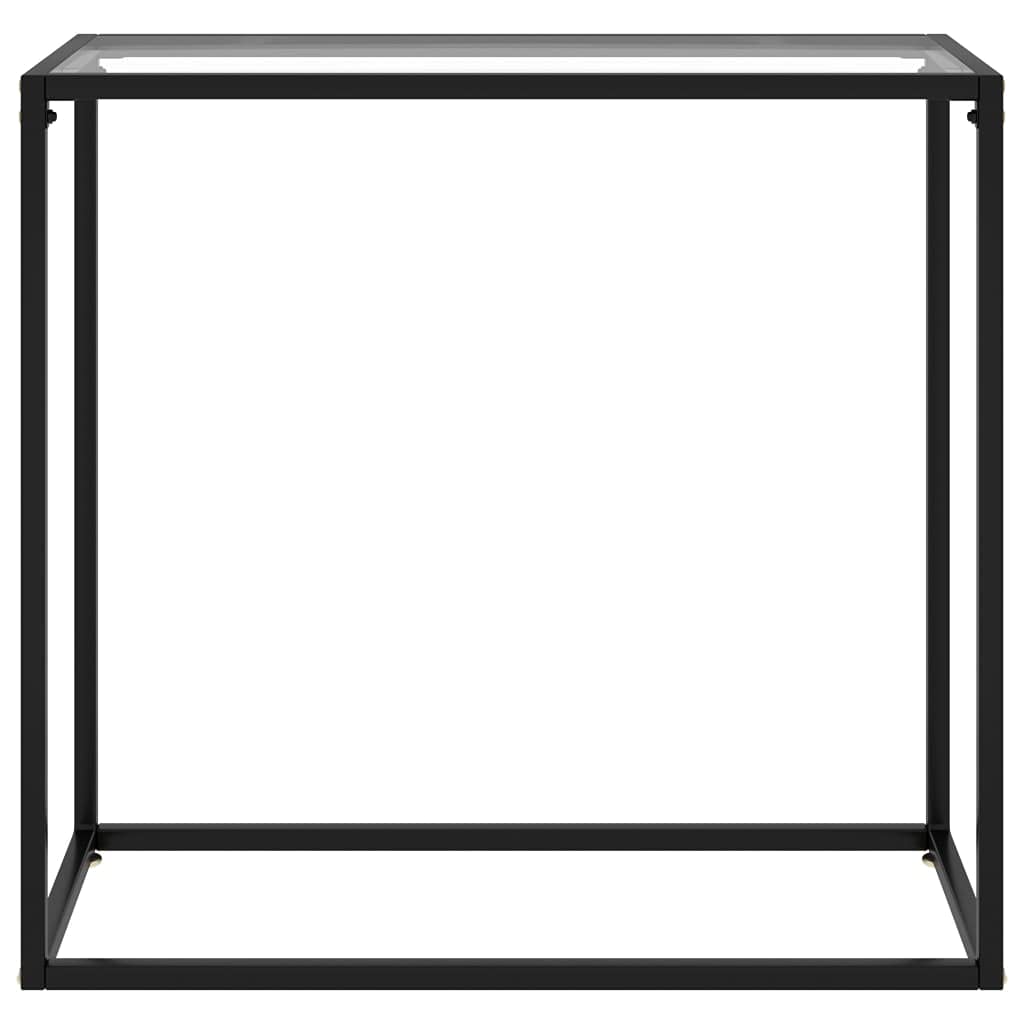 Stół do konsoli ze szkła hartowanego Przezroczysty Stół Konsola Nowoczesna Konsola ze szkła hartowanego i stali, wytrzymała i stabilna konstrukcja 80 x 35 x 75 cm