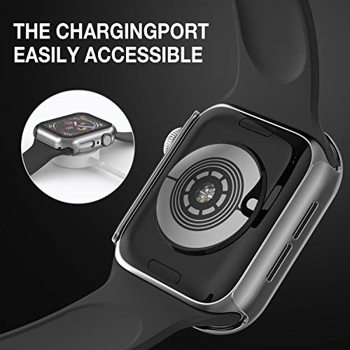 Image of Case Compatible with Apple Watch 38MM Series 3 /2 /1 / with Built-in Tempered Glass Screen Protector, All-Around Ultra-Thin Bumper Full Cover Hard PC Protective Case for iWatch