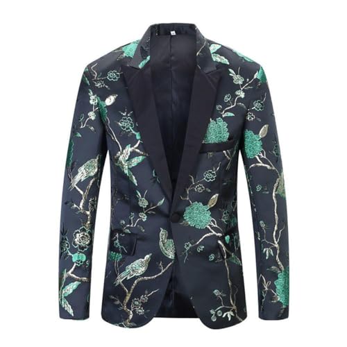 Hommes Blazer Jacquard Idéal pour Soirée de Gala et Cosplay Thématique