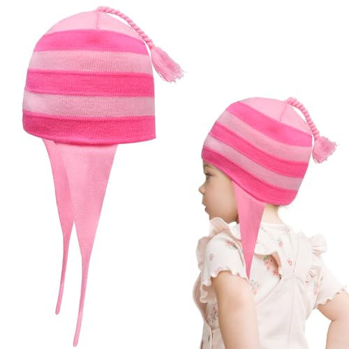 Pink Striped Beanie Hat Knitted Hat Halloween Costume for Girls
