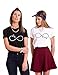 Produktbild Best Friend T-Shirt für 2 BFF Sister Shirt Damen Sommer Oberteil BFF Geschenke, Schwarz+wei, BEST-2XL+FRIEND-2XL