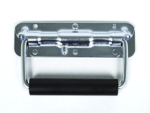 TCH Hardware Spring-Loaded Surface Mount Handle, Steel with Padded Rubber Grip. Supports Up to 500 lbs for Cases, Cabinets & Industrial Use (Small, 1 Pack)