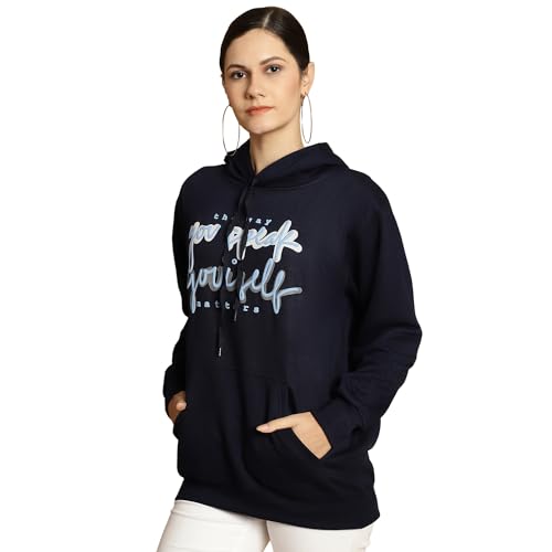 Image of Mack Jonney Printed Hooded Cotton Fleece Sweatshirt for Women-MACK32482
