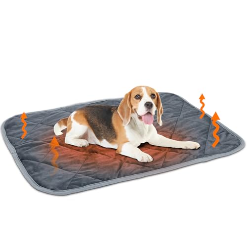 Nobleza Self Warming Pet Pad, Extra Warm Thermal Dog Crate Pad for Indoor Outdoor Pets, Washable...