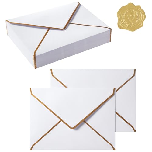 50�� A7���� �S�[���h�{�[�_�[�t�� 5.24 x 7.21�C���` �S�[���h�X�e�b�J�[�t�� �O���[�e�B���O�J�[�h ���ҏ� �p ���� ��� ���^�[�y�[�p�[ �V���v�� �Ɩ��p (�z���C�g(���F))