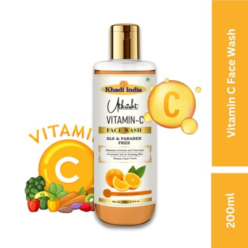 Image of Khadi Vitamin C Face Wash 200ml | For Glowing & Brightening Skin | Herbal & Natural | Deep Cleansing & Pore Purifying | SLS & Paraben Free | for All Skin Types | Face Wash For Women & Men