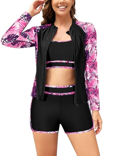 Rashguard manches longues UPF 50+ anti-UV avec soutien-gorge intégré