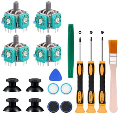Image of Replacement Joystick for Xbox One S /X Controller, 4PCS Analog Thumbsticks, Repair Tool Kit with Screwdrivers (Xbox one ToolKit-18pcs)