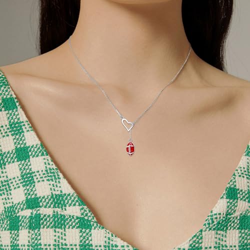 YFN Sport Ball Gift Sterling Silver Football/Basketball Y-Necklace Ball Pendant Sport Jewelry for Women2