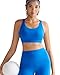 RUNNING GIRL Sports Bras for Women High Support,Molded Cup Plus Size Sports Bra High Impact Workout Yoga Bra(3059_Blue_XL)