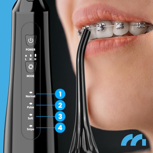 MalTec Munddusche Zahndusche elektrisch Toothie X60 150PSI Akku 2600 mAh 4 Betriebsmodi kabellos Schwarz Reisetasche – Bild 6