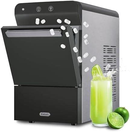 Gevi V2.0 Countertop Ice Maker 38lbs/24H, Ice Maker Nugget with Stainless Steel Housing, Chewable Pellet Ice Maker with Pour Water Refill, Self-Cleaning &Energy-Efficient, Black : Appliances