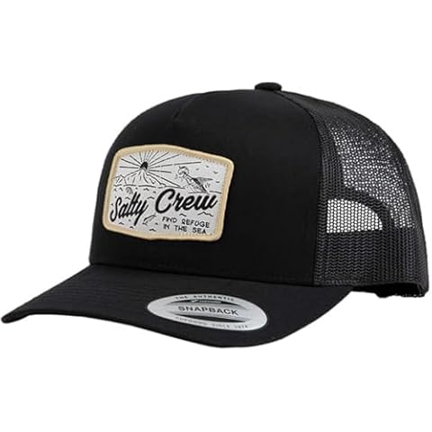 Salty Crew Men's Frenzy Retro Trucker Hat, Black, One Size Cover