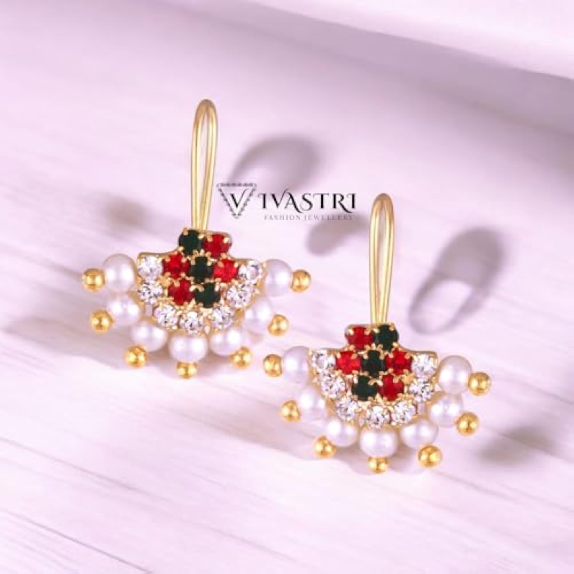 Women's Elegant Shimmering Multi Bugadi Earrings