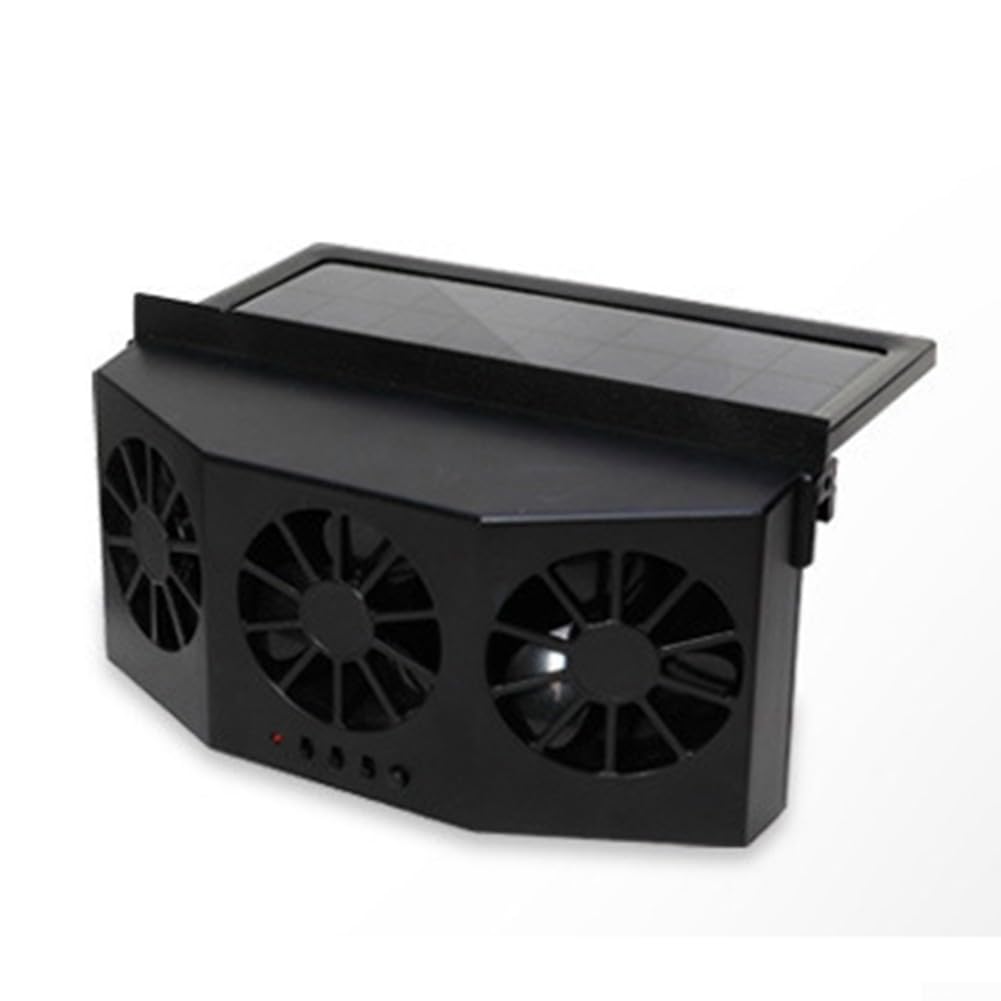 Ventilatore per auto con pannello solare, 24 V, 15 W, circolatore d'aria per raffreddamento interno, riduzione del calore, rimozione tossine, minimizzando lo scarico, nero e bianco, 220 x 65 x 110 mm