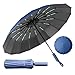 LENDOO Paraguas Plegable,Paraguas Automático Paraguas Plegable Compacto 16 Varillas Antitormentas, Gran Paraguas Plegable con Apertura Automática, a Prueba de Viento, Parasol Anti-UV