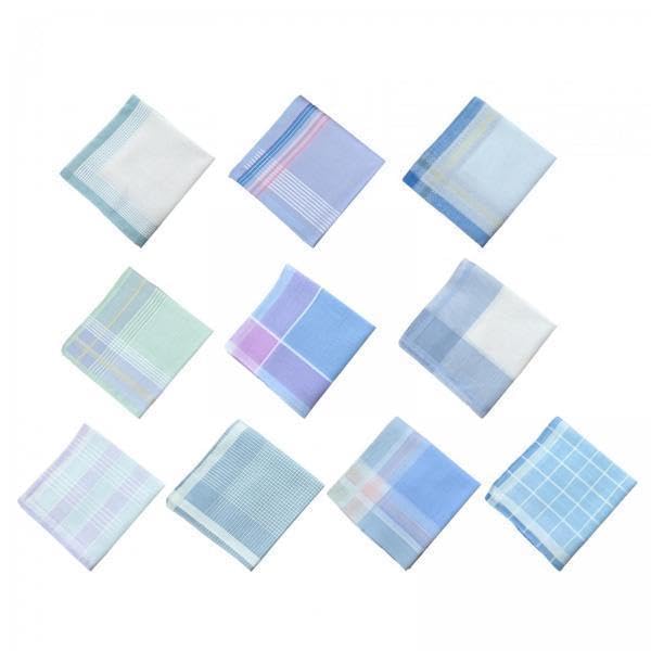 merishopp 3x10x Handkerchiefs for Men Cotton 28 cm Classic Assorted Color Classic Hankies-picture-31