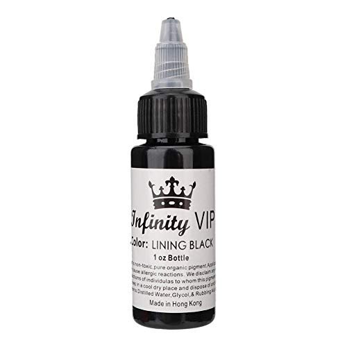30ml Semi-Permanent Tattoo Pigment Ink, Long Lasting Tattoo Inks Accessory Tool Micro Pigment Cosmetic Color Makeup Tattoo Ink for Tattoo Painting Tattoo Art(Lining Black)