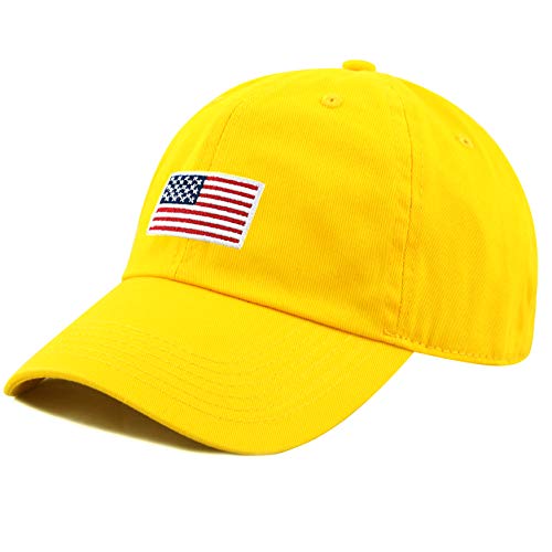 Image of USA Flag & Embroidery Premium 100% Cotton Low Profile Adjustable Baseball Dad Cap