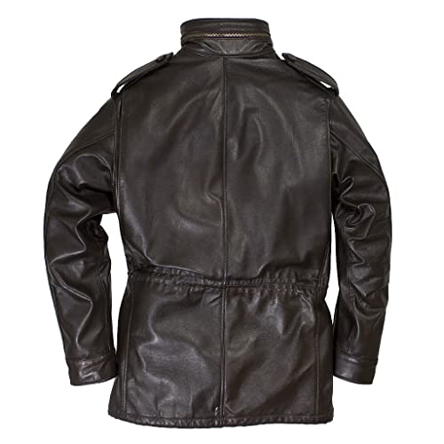Men's M-65 Field Brown Real Leather Jacket | Men's M-65 Field Real Leather Jacket2