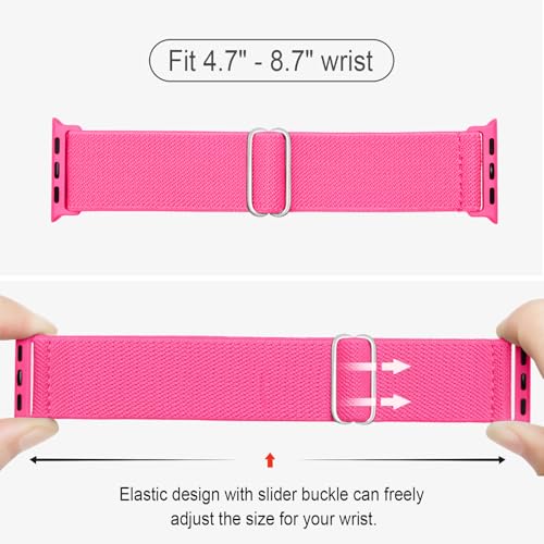 Image of 4 Pack Stretchy Solo Loop Compatible with Apple Watch Bands 38mm 40mm 41mm 42mm 44mm 45mm 46mm 49mm Women Men, Sport Nylon Elastic Straps Wristbands for iWatch Series 11 10 9 8 7 6 5 4 11 Ultra /SE 3 2