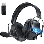 Fachixy FC400 Wireless Gaming Headset, Bluetooth Gaming Headphones with Mic for PS5, PS4, PC, Switch, Laptop, Mac, Fast Charge 50Hr Battery and Cool Lights - Black
