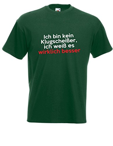 Camiseta con texto en alemán "Ich Bin kein Klugscheißer" verde L