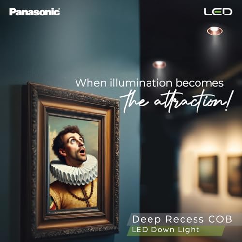 Image of Panasonic 18 Watt Deep Recessed COB Downlight, COB Ceilign Light for Home, 2 Years Warranty, Warm White