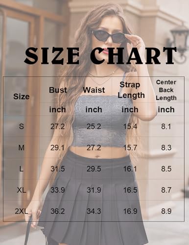 Image of Avidlove Bralettes for Women Lace Spaghetti Strap Tank Top Tube Slim Basic Camisole