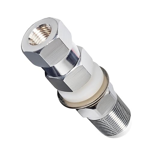 HYS Heavy Duty SO-239 Stud Mount - Universal Stainless Steel CB/Ham Radio Adapter with 3/8-24 Threads(UNF), Easy 1/2