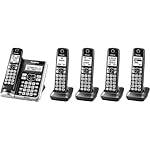 PANASONIC-Link2Cell-Bluetooth-Cordless-Phone-System-with-Voice-Assistant-Call-Blocking-and-Answering-Machine-DECT-60-Expandable-Cordless-System-5-Handsets-KX-TGF575S-Silver