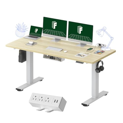 Image of FLEXISPOT EN2 60 inchx24 inch Whole-Piece Standing Desk with Power Strip