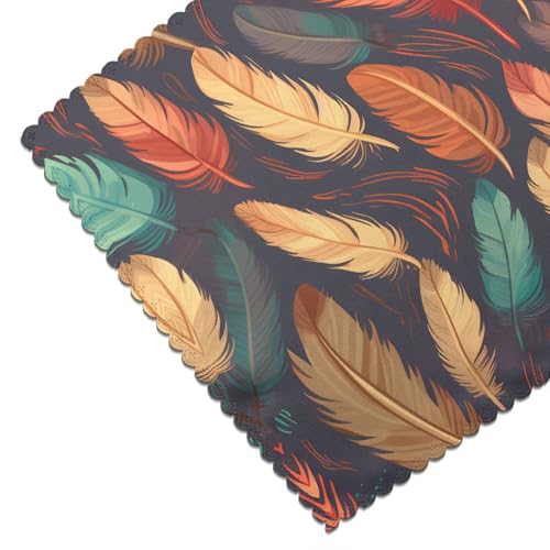 Set de table plume bohème facile à nettoyer pour table sans taches - 7
