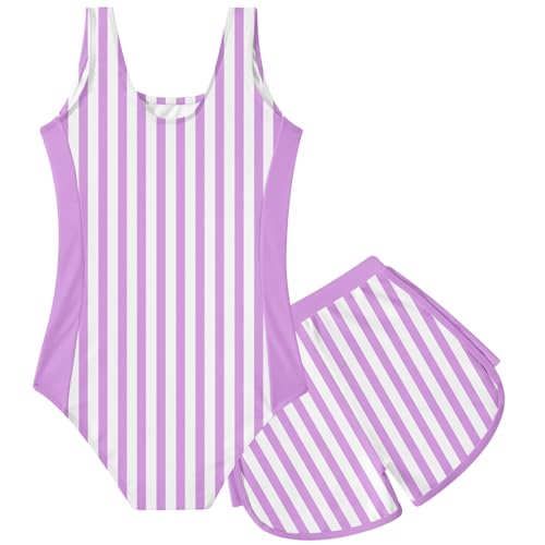 Image of TUONROAD Toddler Girls One Piece Swimsuit 2Pcs Bathing Suit Kids Swimwear with Short for 3-9