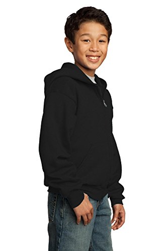 Port & Company Youth Fleece Full-Zip Hooded Sweatshirt Jet Black Large4