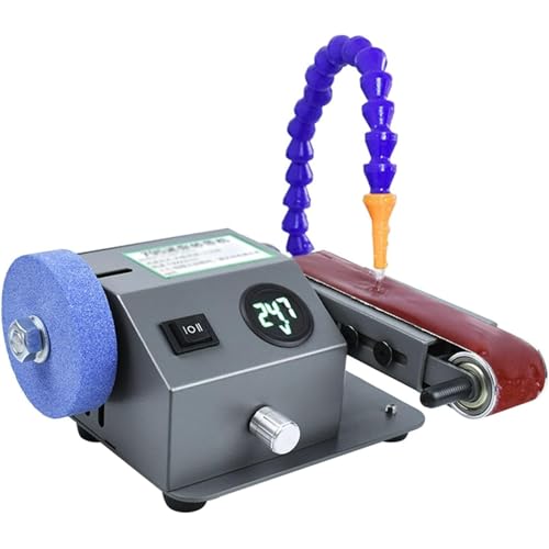 Levigatrice Elettrica Da Banco Ad Umido, Affilacoltelli Elettrico Da 350 W, Regolazione Velocità 0-13000 Giri/min, Con Carta Vetrata Da 10 Pezzi, Avanti E Indietro, Per Smerigliare Lucidare Metallo