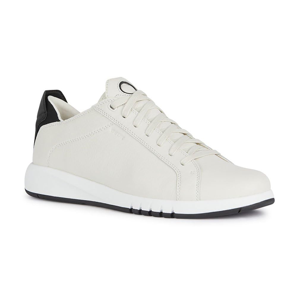 Geox Męskie buty sportowe U AERANTIS A, białe/czarne, 44 EU, biały/czarny, 44 EU