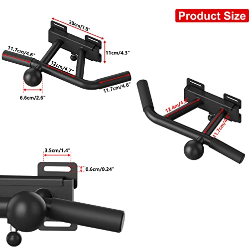 Onetwofit OT050501 Wall Mounted Pull Up Bar, Adjustable Wall Mount Chin Up Bar With 2 Ball Grips Strength Training Equipment thumb #5