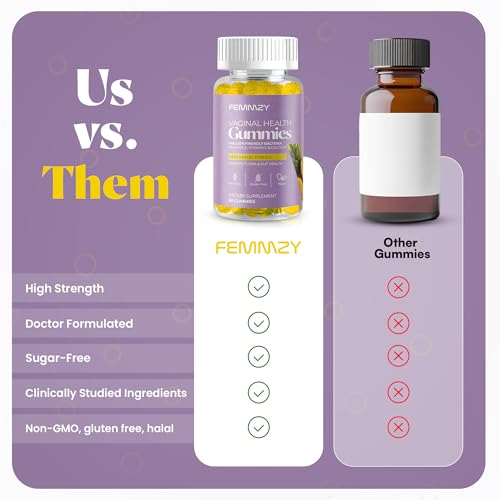 Femmzy Vaginal Probiotic Gummies for Women - BV and Odour Support, pH Balance, Intimate Flora & Gut Health – Advanced Lactobacillus Strains + Prebiotic Blend + Vitamin C for Immune — Tasty Pineapple - Image 7