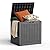 MAIUSCOLI 30 Gallon Outdoor Deck Box,Storage Lockable Waterproof Patio Furniture,Garden Tools,Cushions,Pool Accessories Outside Storage Resin Box(Black)