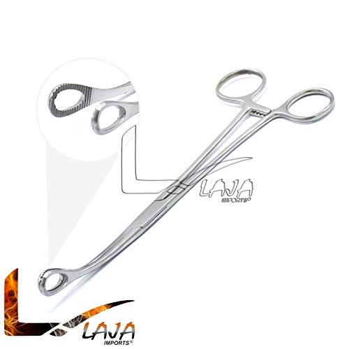 LOT of 3 PCS Stainless Steel Spong Holding Forceps 9.5\" Serrated Curved Economy Grade (LAJA IMPORTS Brand) - Thumbnail 2